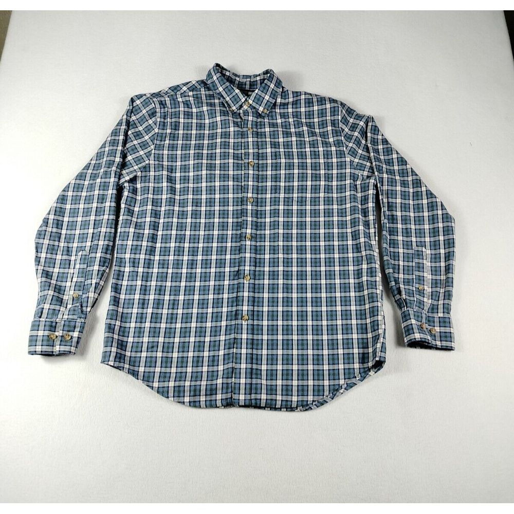 Croft And Barrow Flannel Shirt Mens Medium Blue Checkered Gorpcore Hiking Active
